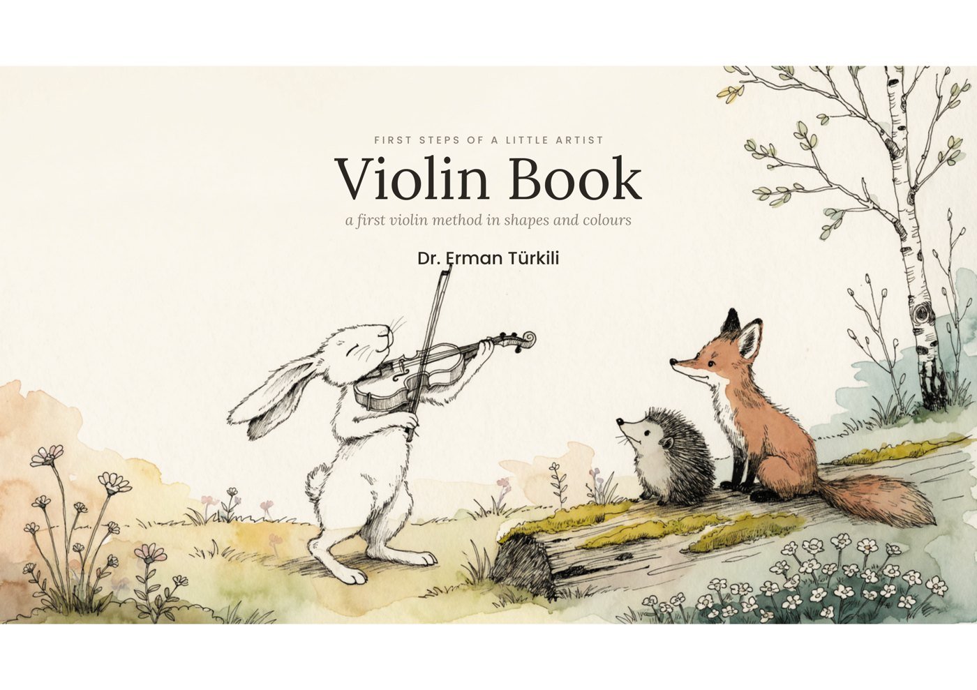 First Steps of a Little Artist: Violin Book kitap kapağı — keman çalan bir tavşan